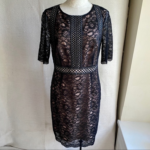 Antonio Melani 10 Lace Sheer Illusion Dress Black - Picture 8 of 8